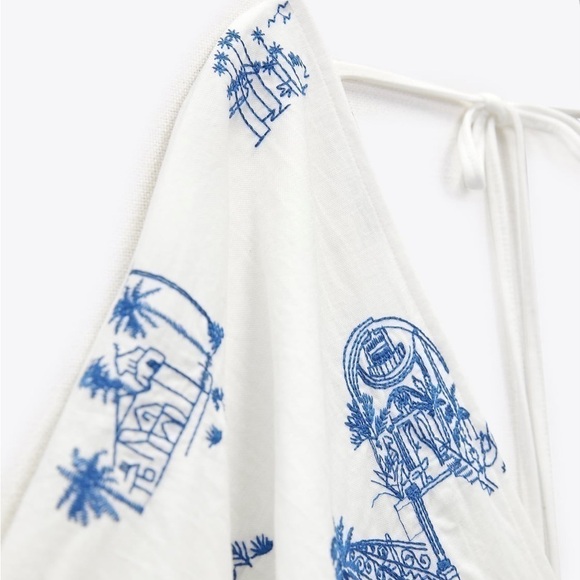 Zara NWT embroidered tunic dress - Picture 4 of 9